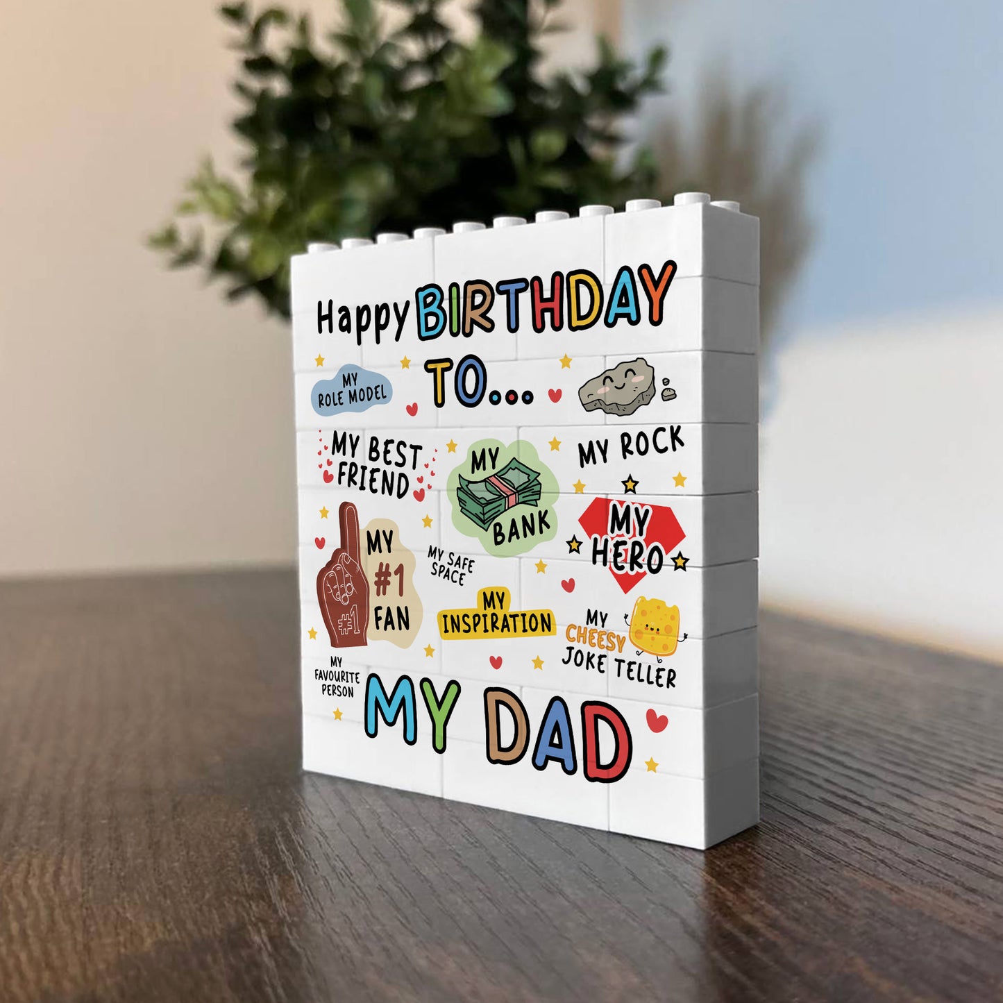 Dad Gift For Birthday Dad Building Block Dad Plaque Gift