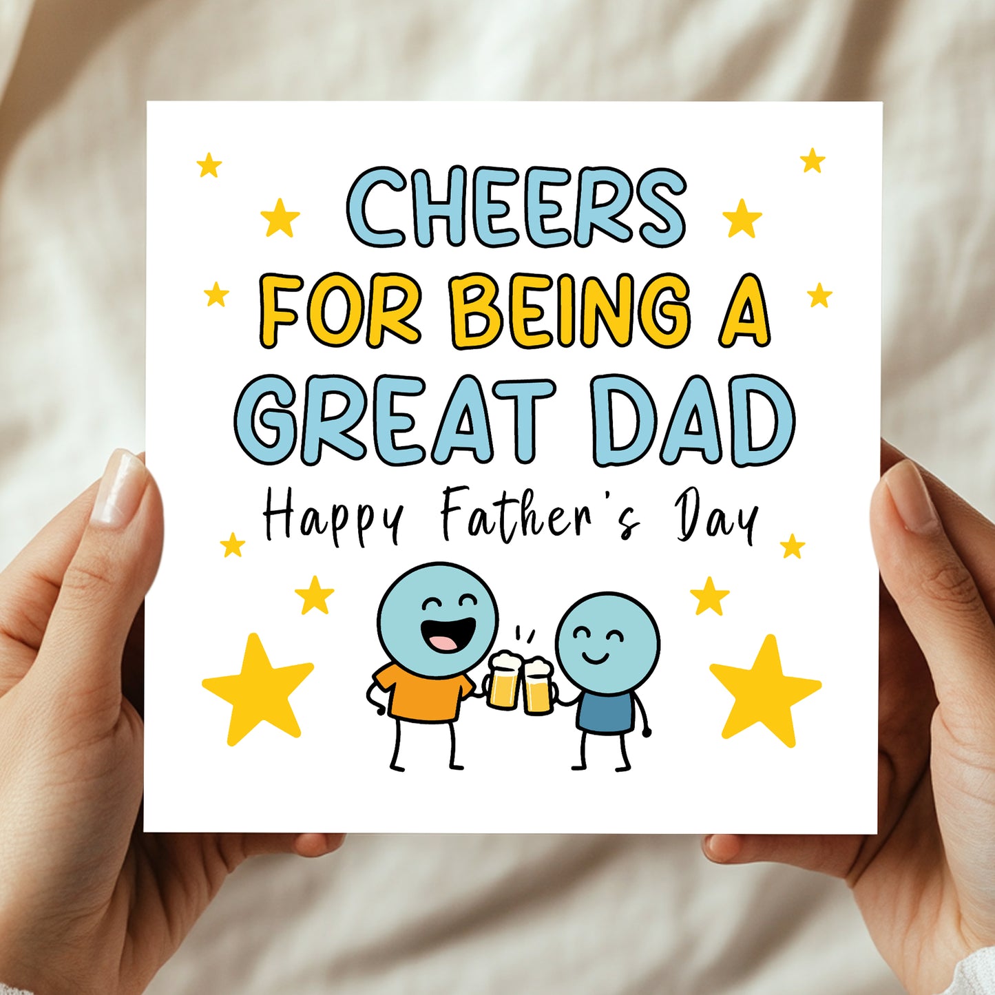 Cheers For Being A Great Dad Funny Fathers Day Card From Son