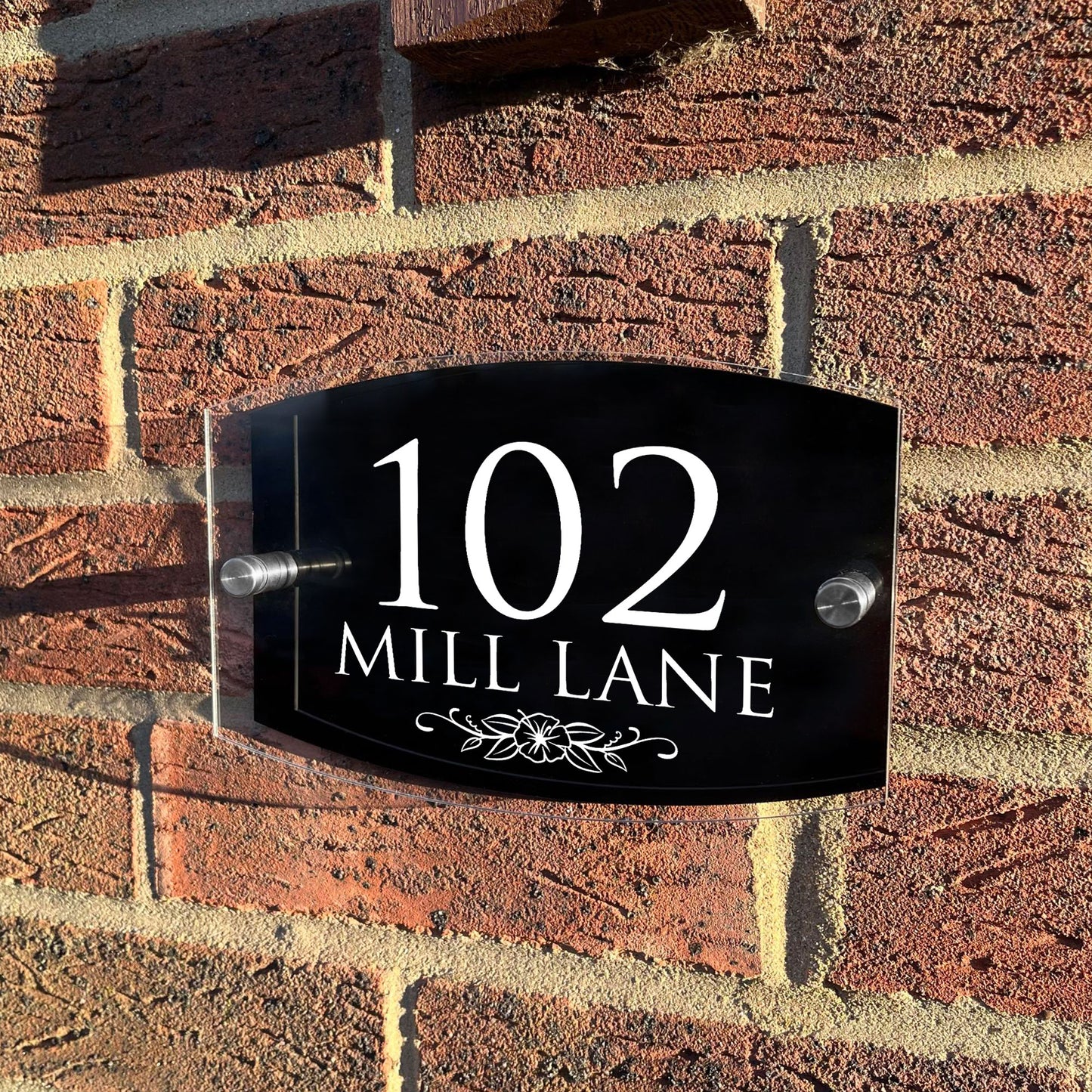 Contemporary House Number Sign Plaque 200x130mm Acrylic Sign