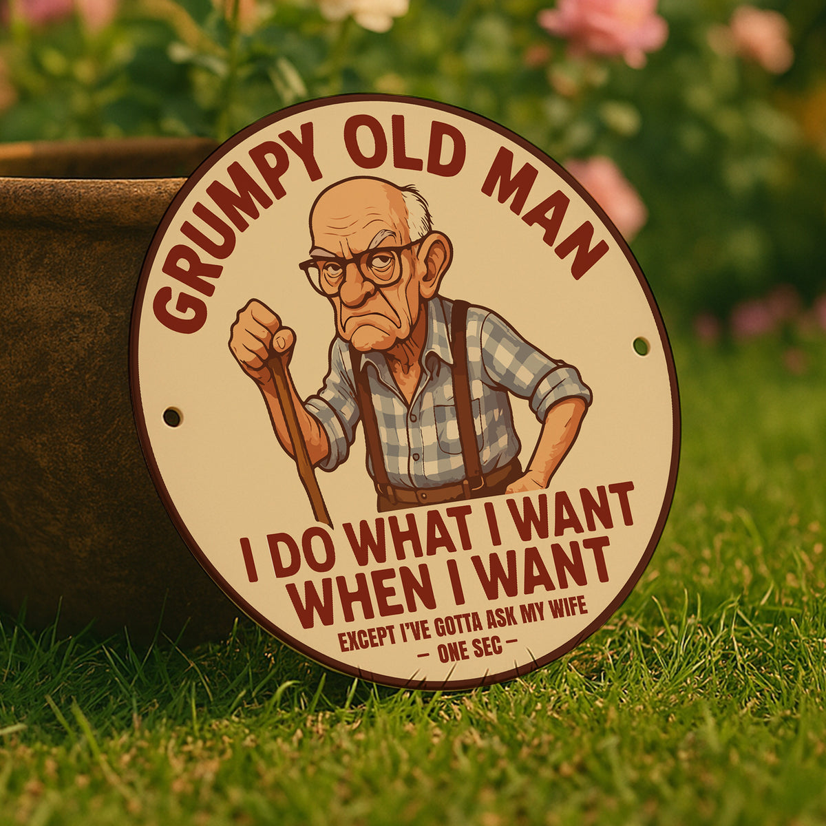Grumpy Old Man Sign For Dad Grandad Fathers Day Garage Workshop