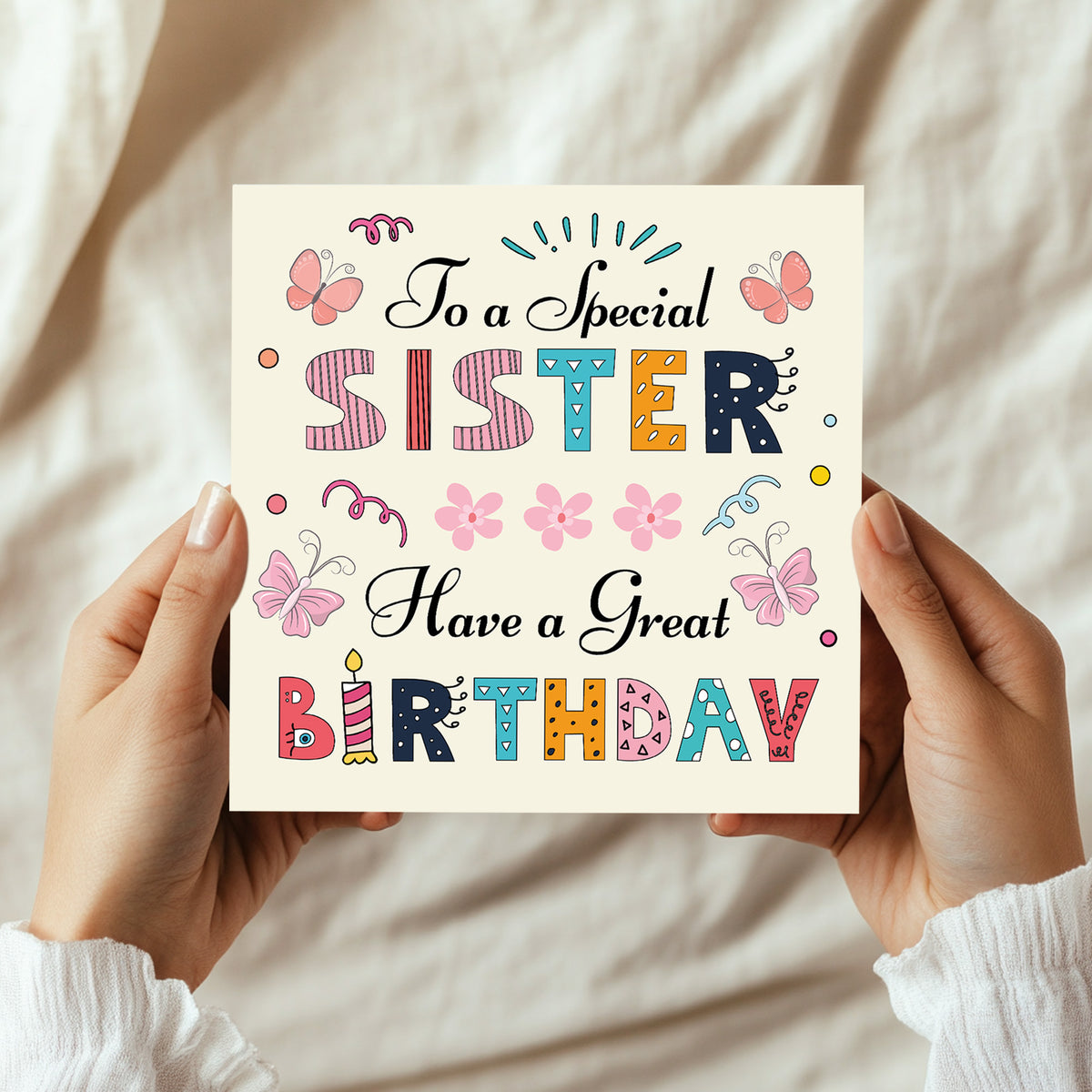 Sister Birthday Card Happy Birthday Card For Sister Card For Her