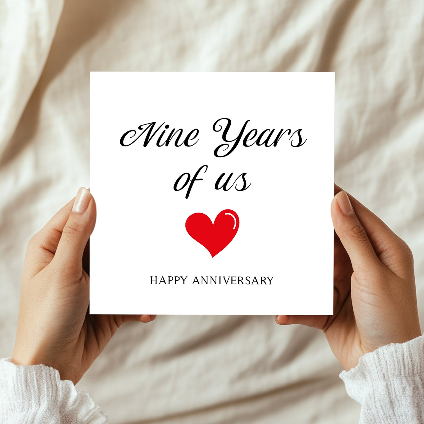 9th Anniversary Card For Husband Wife Boyfriend Girlfriend