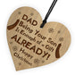 Dad Christmas Gift From Son Novelty Wood Heart Funny Gift Idea