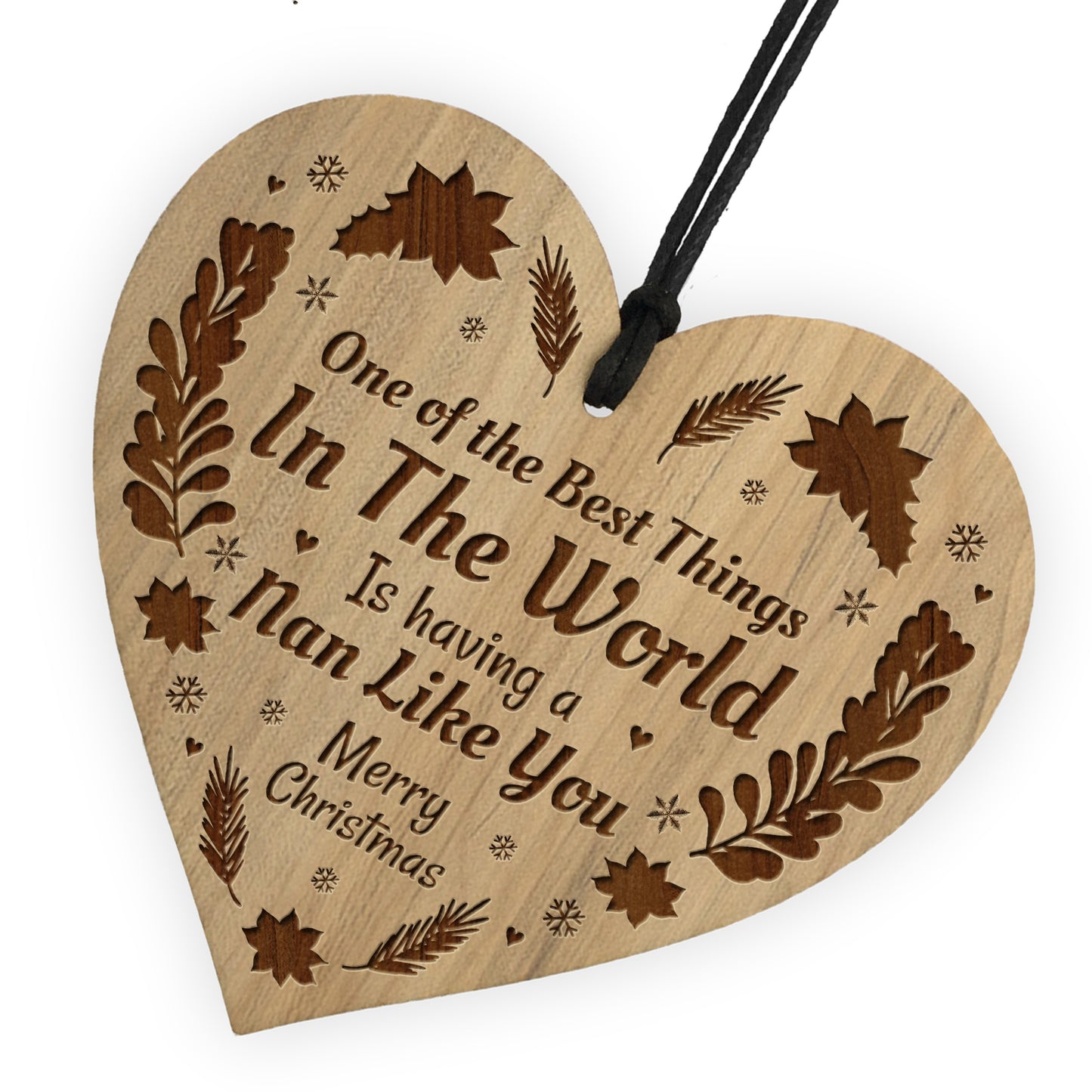 Best Nan Gifts For Christmas Wood Heart Tree Decoration Gift