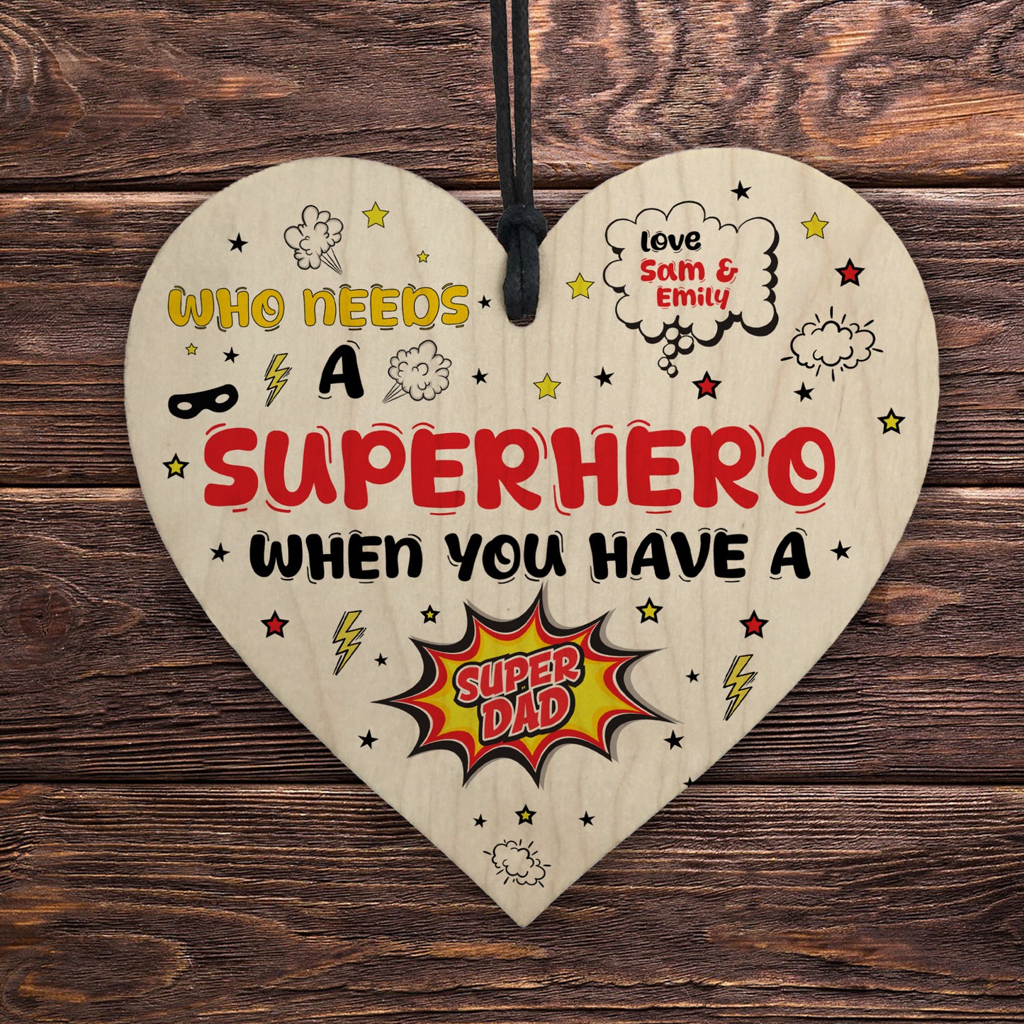 PERSONALISED Daddy Dad Superhero Fathers Day Gifts From Son