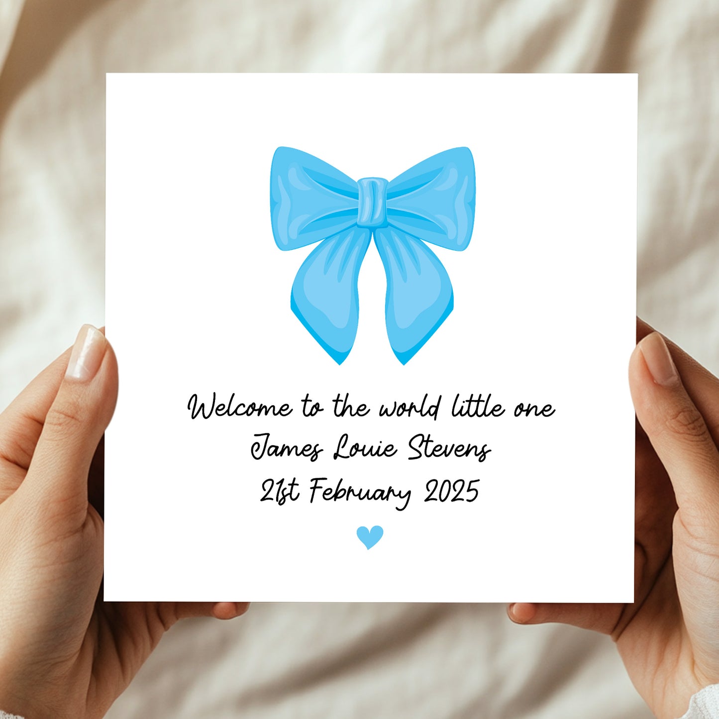 Welcome To The World Little One Baby Boy Card Personalised
