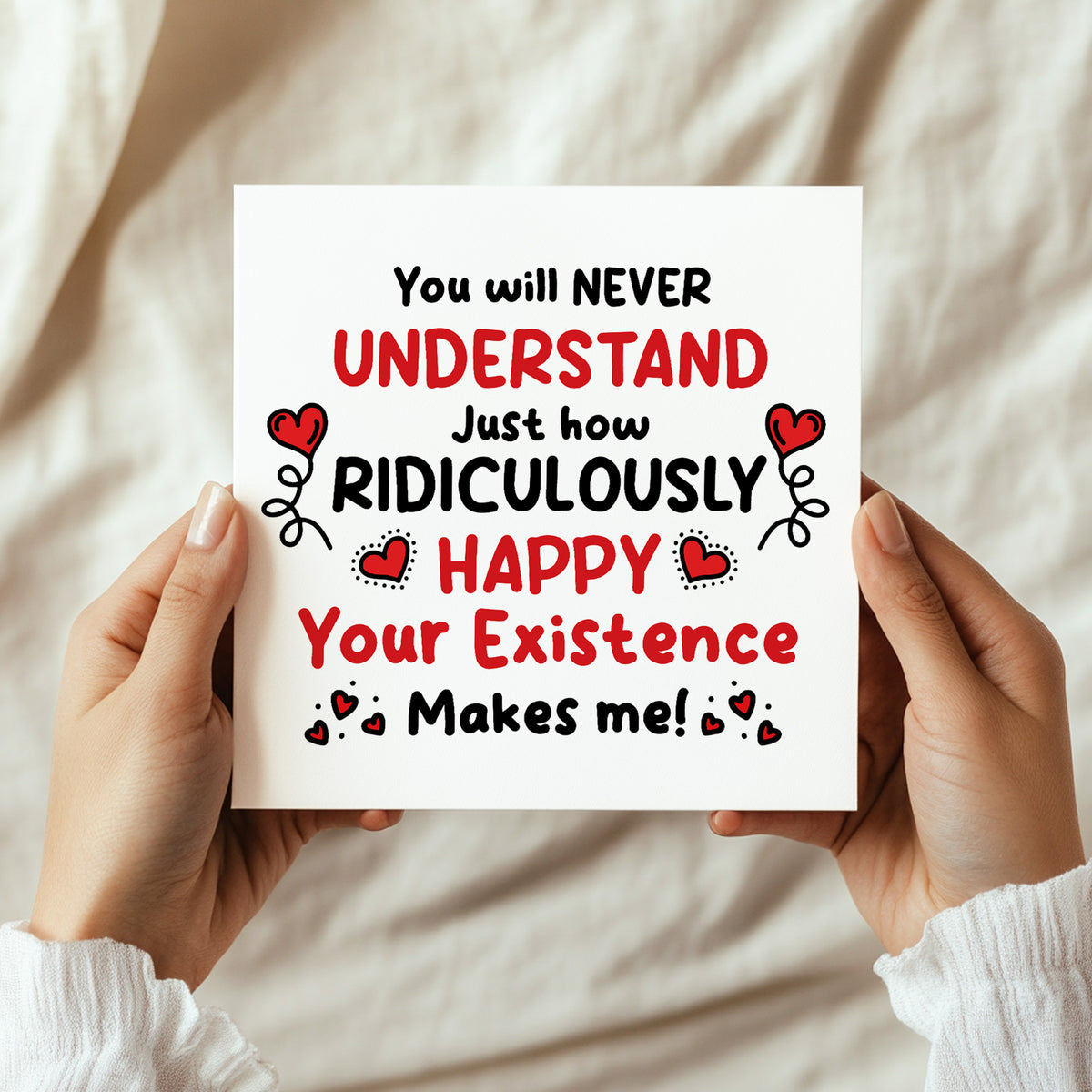 Romantic Card Your Existence Makes Me Happy Birthday Valentines