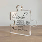 Novelty Gifts for Uncle Freestanding Plaque Puzzle Piece Gifts