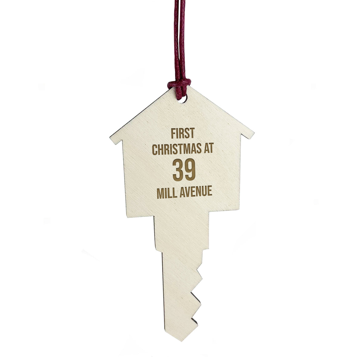 First Christmas in New Home Bauble Wooden Engraved New Home