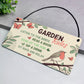 Perfect Garden Sign For Outside Hanging Garden Rules Sign