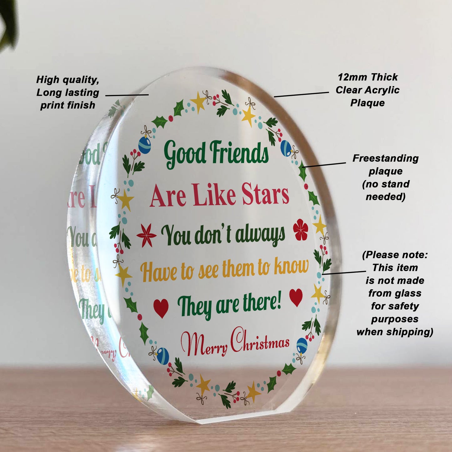 Good Friends Are Like Stars Plaque Long Distance Gift For Friend