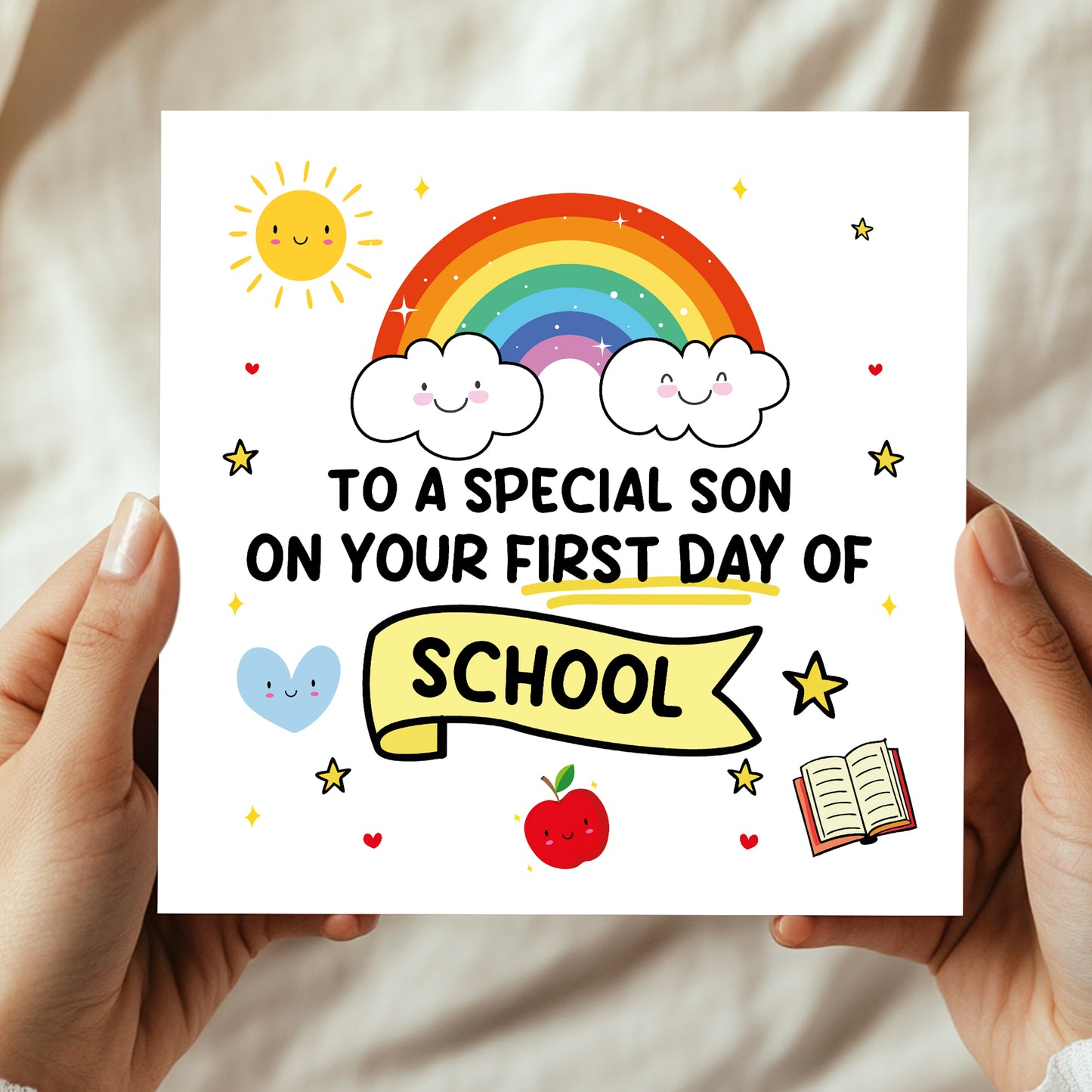 First Day Of School Card For Son With Kraft Envelope 1st Day