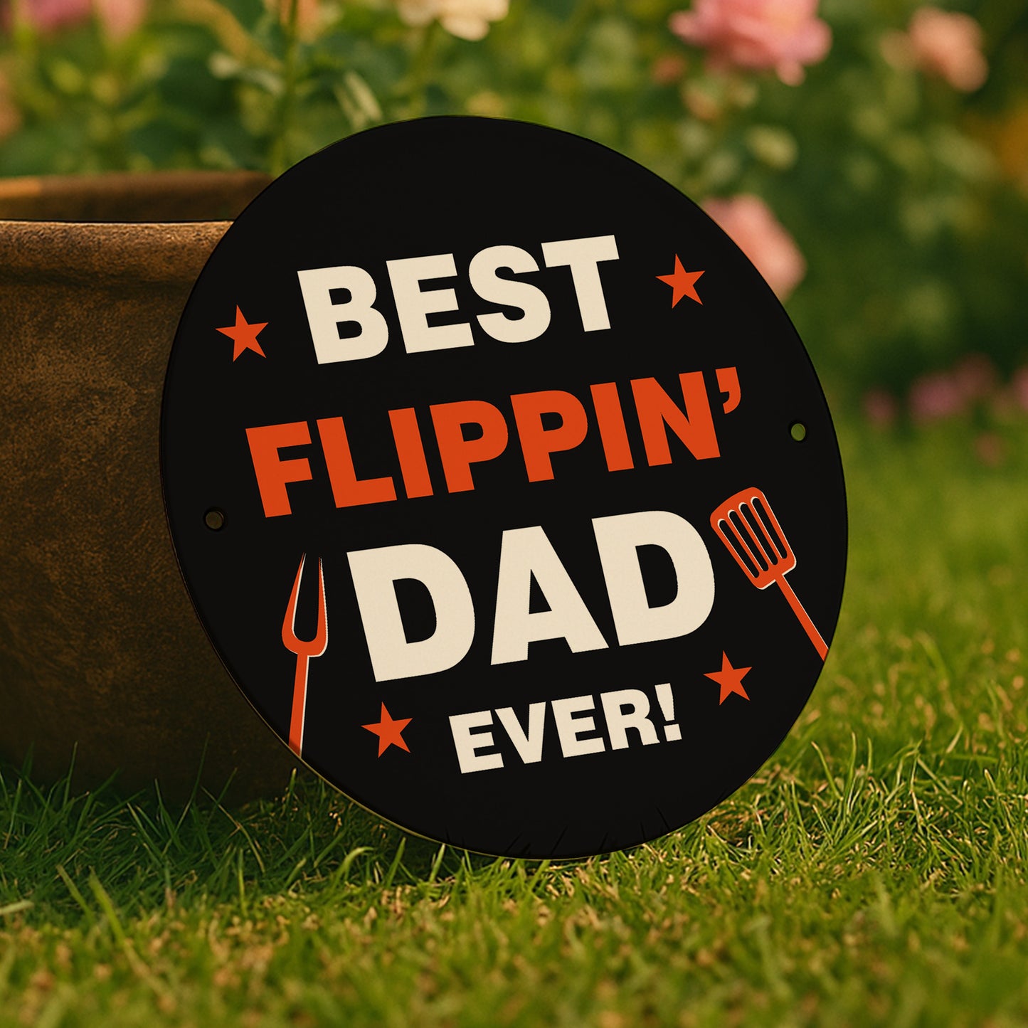 Fathers Day Gift For Dad Best Flippin Dad BBQ Sign Man Cave Sign