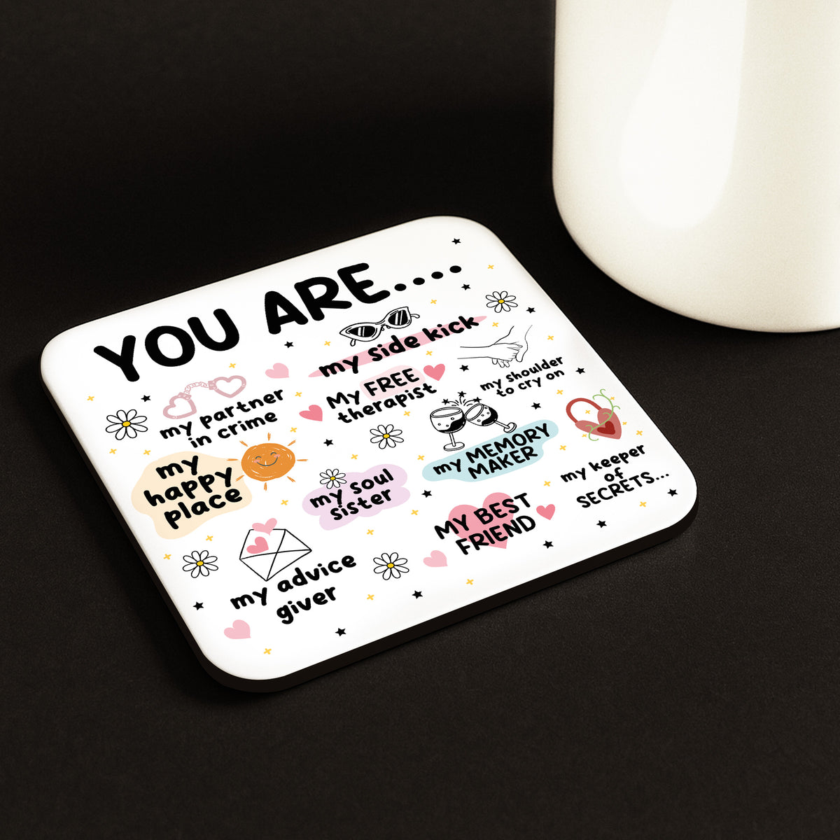 Christmas Birthday Gift For Best Friend Bestie Coaster