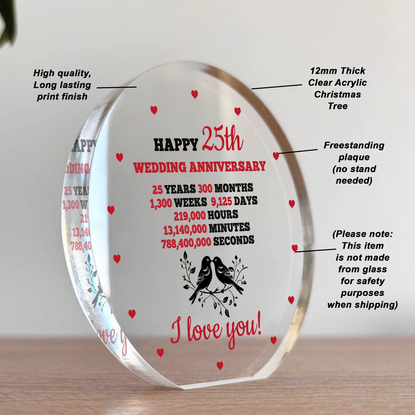 25th Anniversary Wedding Gifts for Wife Couple Gift Acrylic Sign
