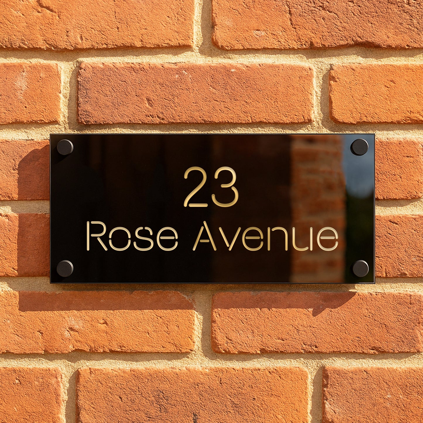 House Sign Door Number Laser Engraved Personalised Address Sign