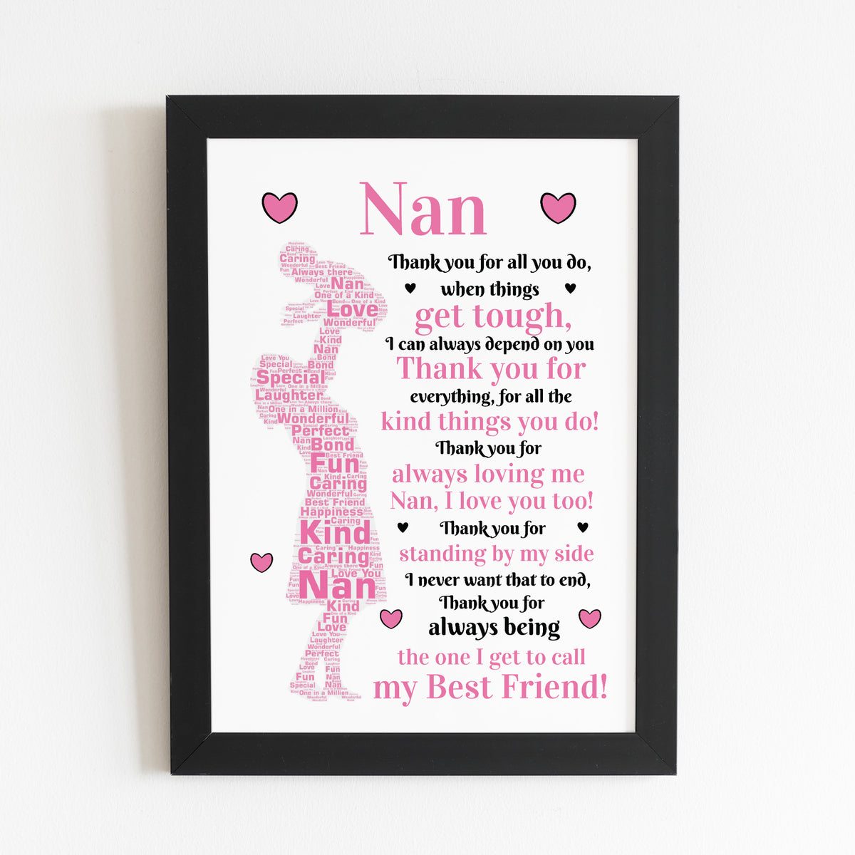 Nan POEM Gifts for Nan Mothers Day Gifts Birthday Framed Print