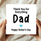 Fathers Day Card For Dad With Kraft Envelope Thank You Card