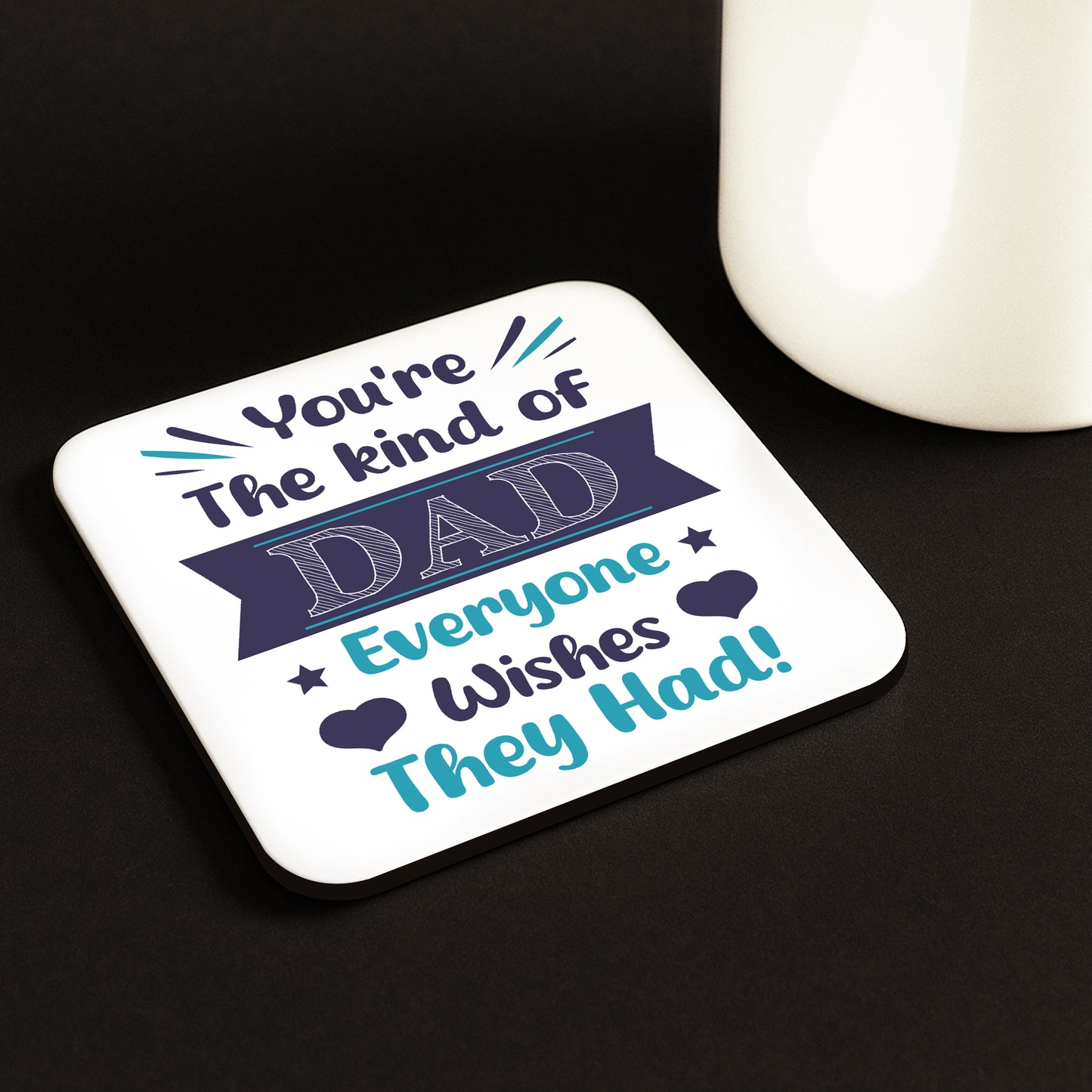 Dad Coaster Gift From Daughter and Son Novelty Fathers Day Gift
