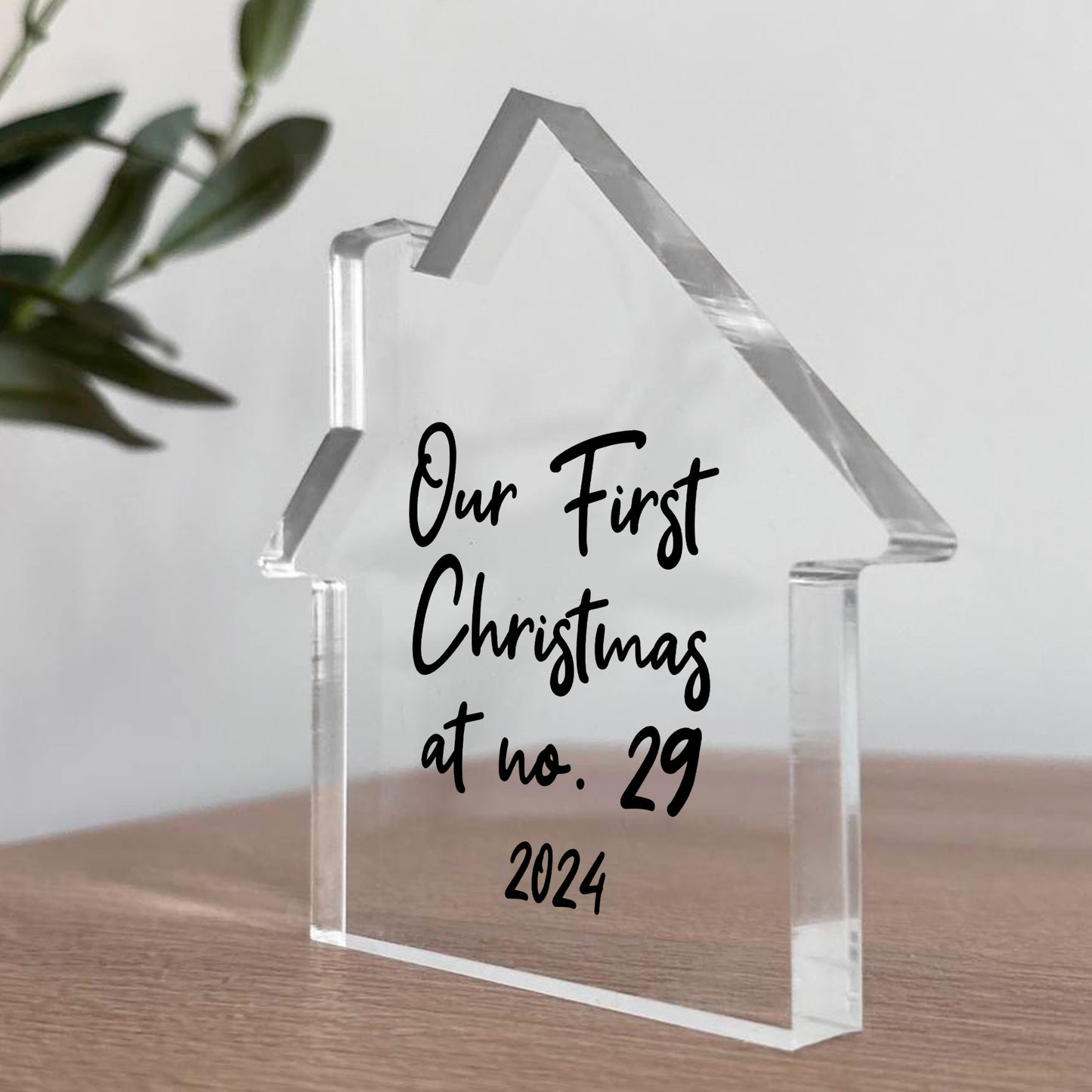 Personalised First Christmas At House Number Acrylic New Home