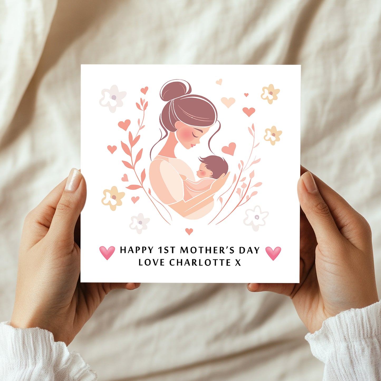 Personalised 1st Mothers Day Card With Baby Name 1st Mothers Day