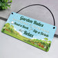 Novelty Garden Signs For Outdoor Cute Garden Rules Sign For Shed
