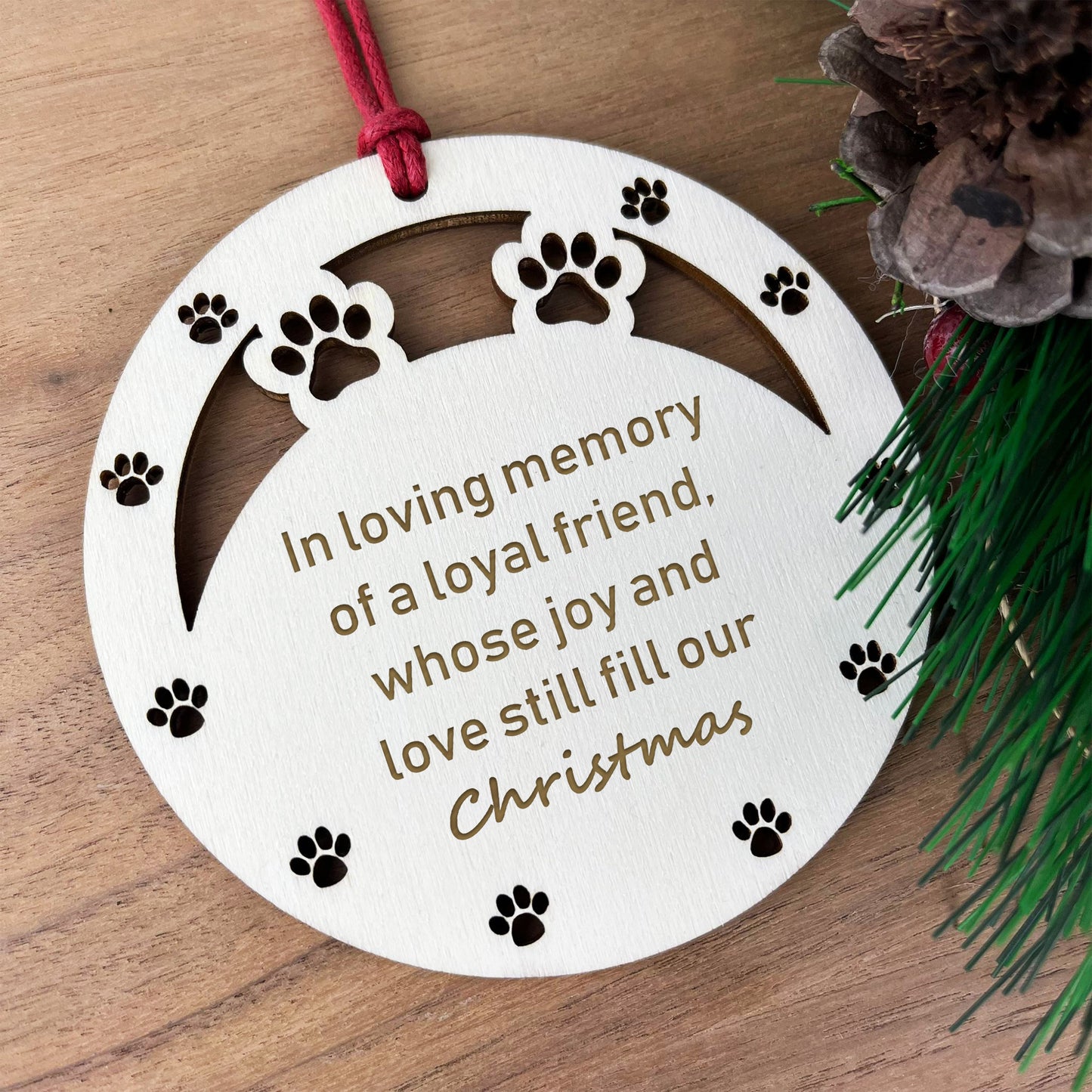 Pet Memorial In Loving Memory Christmas Tree Bauble Decorations