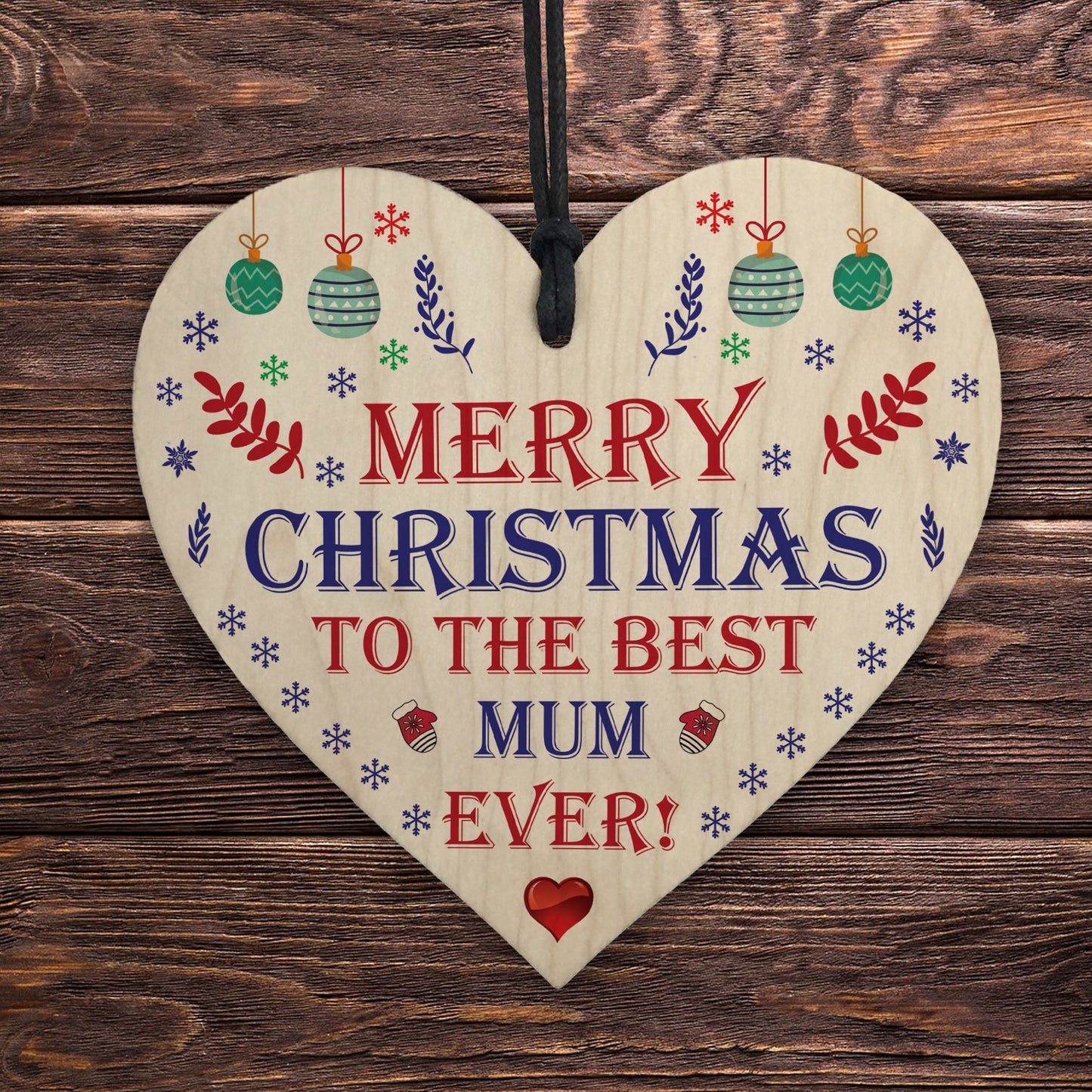 Best Mum Merry Christmas Wooden Tree Decoration Gifts Mum