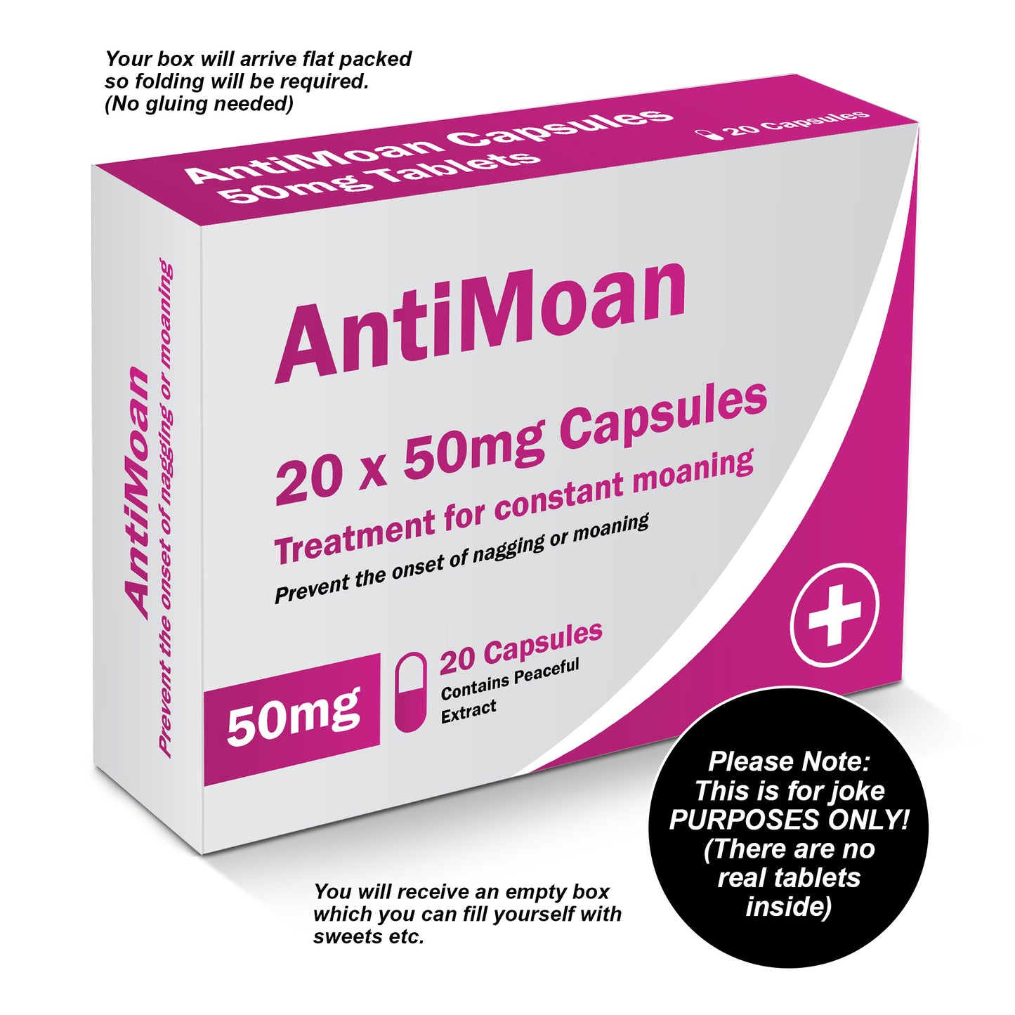AntiMoan Funny Joke Pill Box Gift For Her Mum Auntie Friend