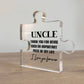 Gifts for Uncle Freestanding Plaque Puzzle Gift from Nephew