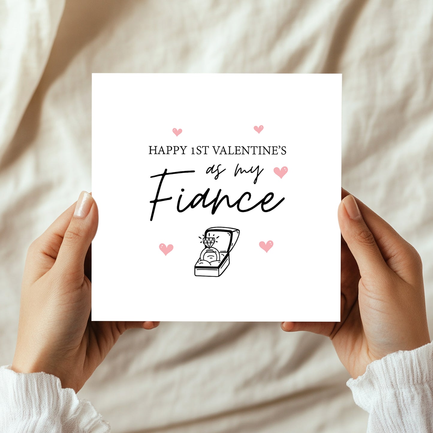 1st Valentines As My Fiance Card Fiance Valentines Card