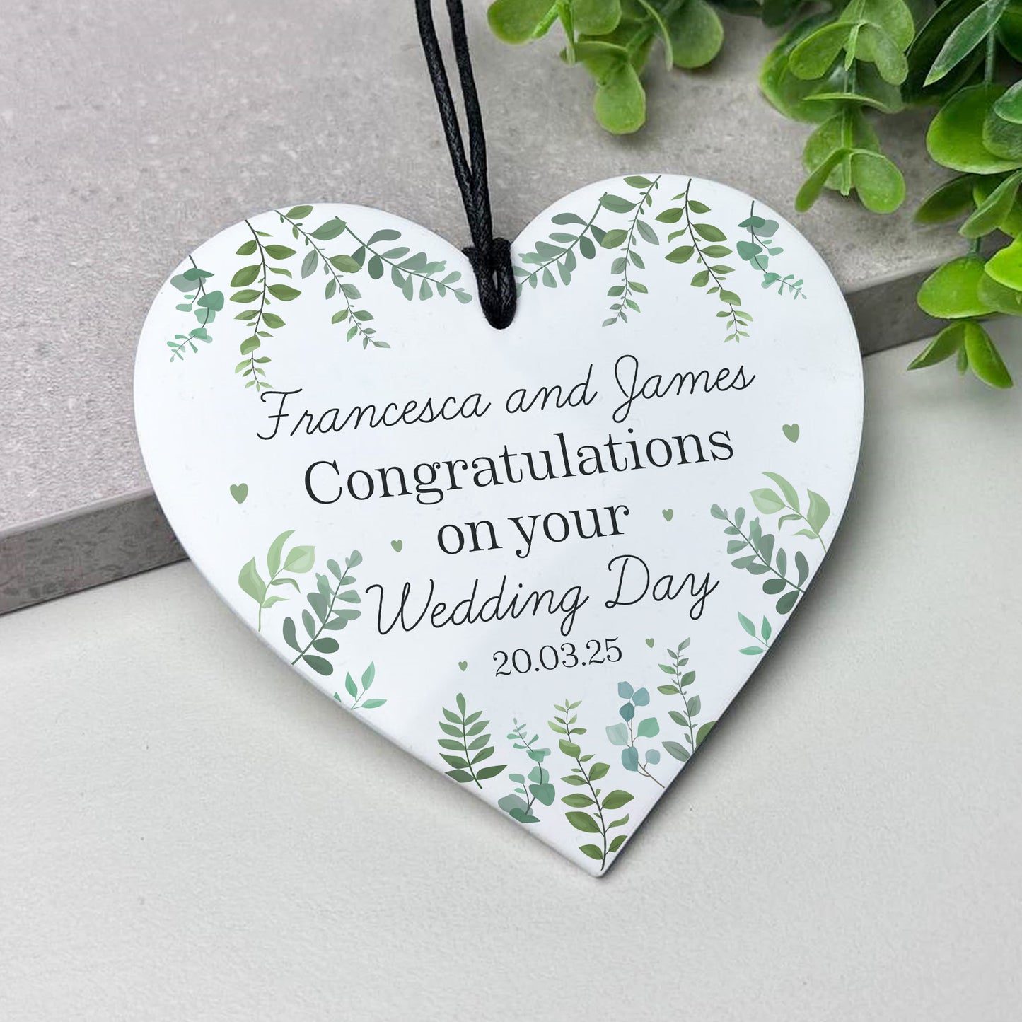 Personalised Wedding Day Gift For Bride Groom Hanging Acrylic