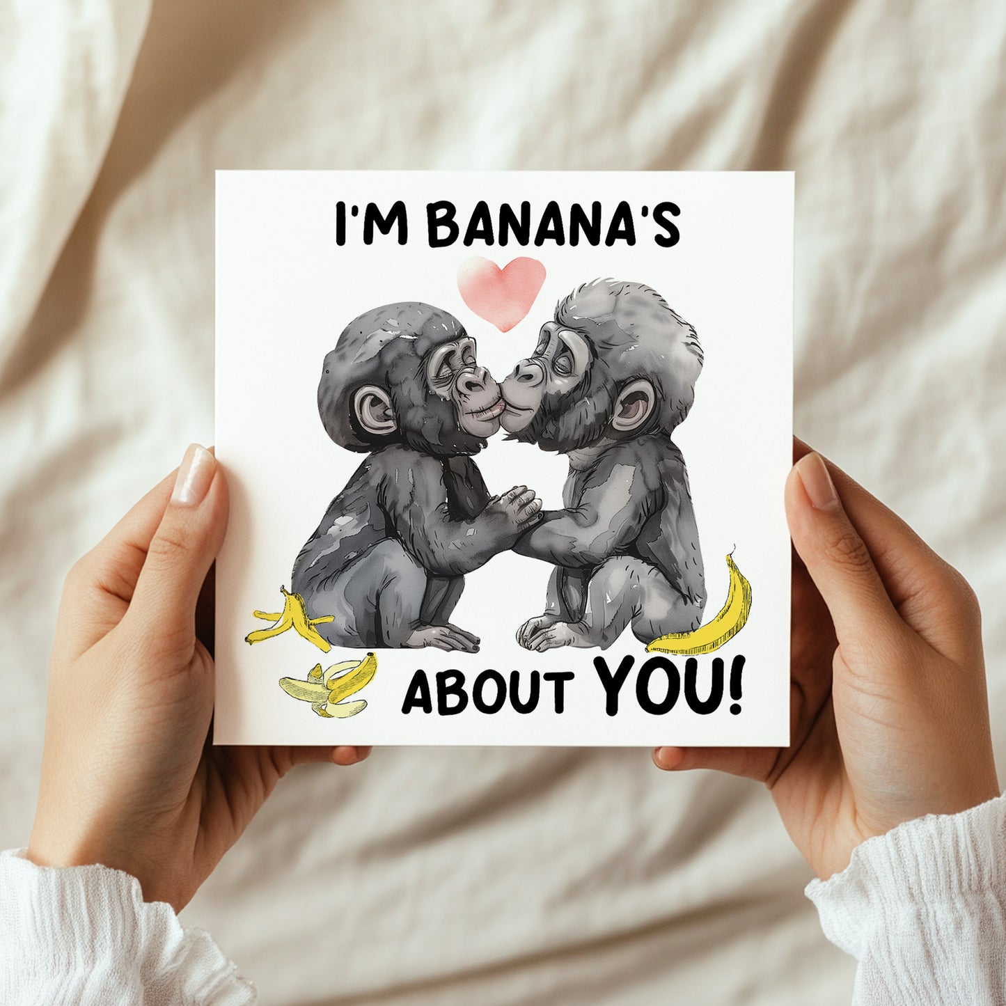 Funny Monkey Card For Valentines Anniversary Im Bananas