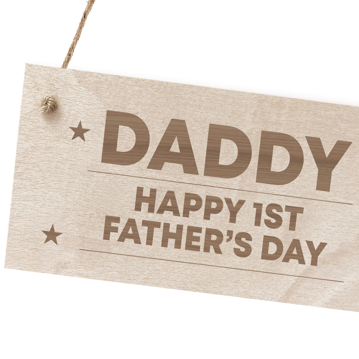 Daddy First Fathers Day Wooden Sign Gift For Dad 1st Fathers Day