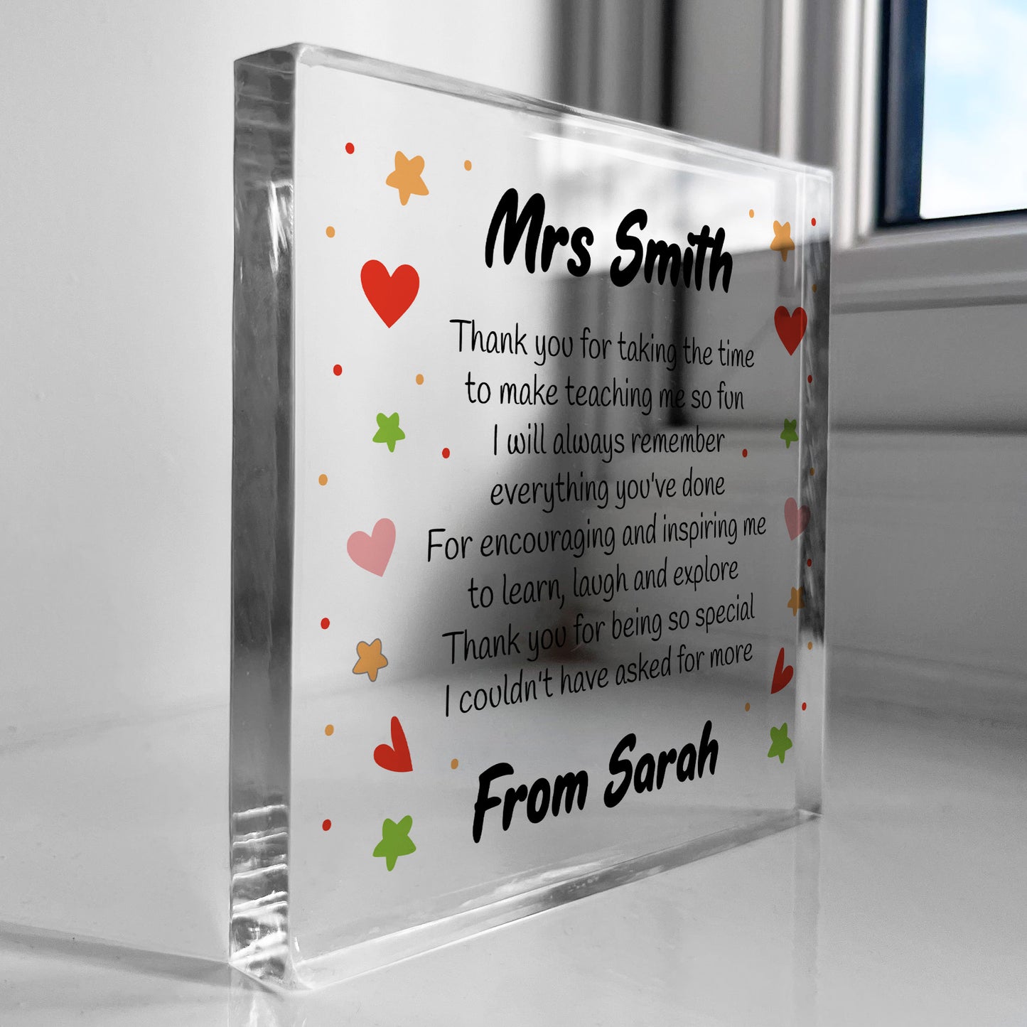 Personalised Gift For Teacher Poem Plaque Thank You Gift