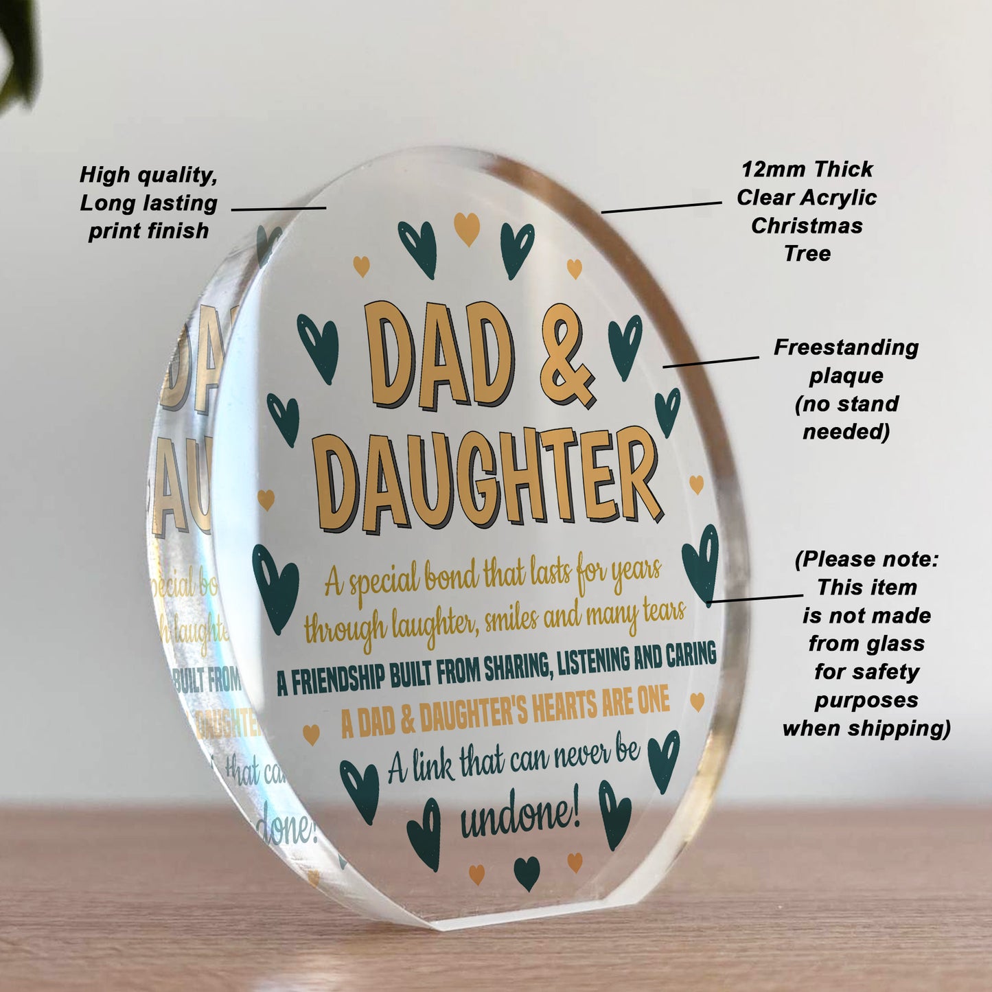 DAD AND DAUGHTER PLAQUE Gift For Dad Birthday Christmas