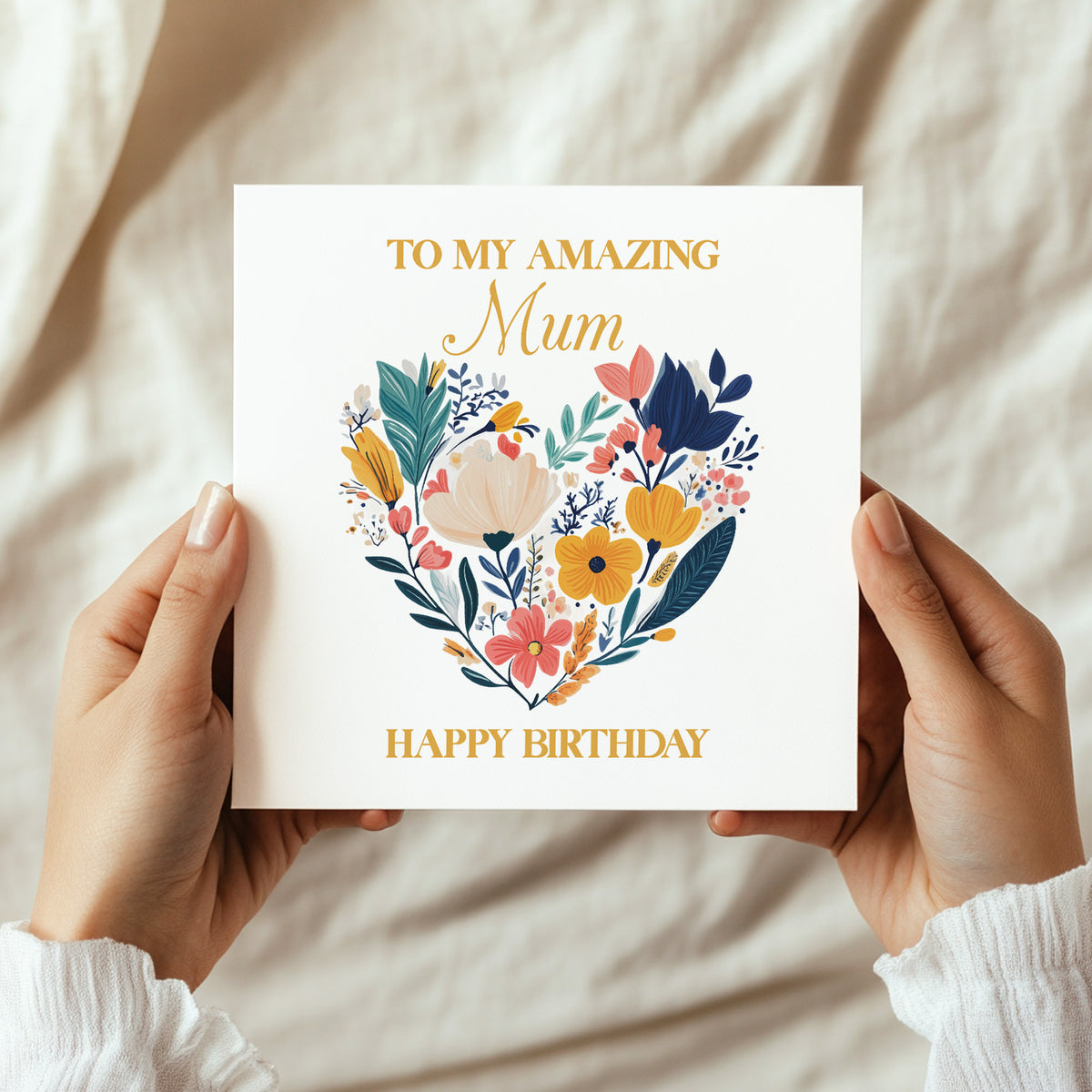 Mum Birthday Card For Her Floral Card Birthday Card for Female