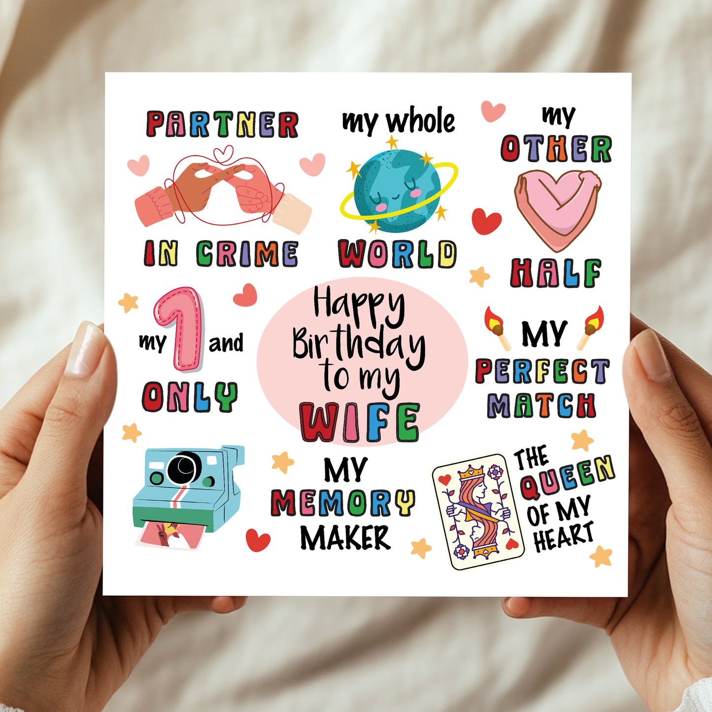 Happy Birthday Card For Wife Kraft Envelope Wife Birthday Card