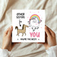 Funny Card For Sister Thank You Card For Sister Birthday Unicorn