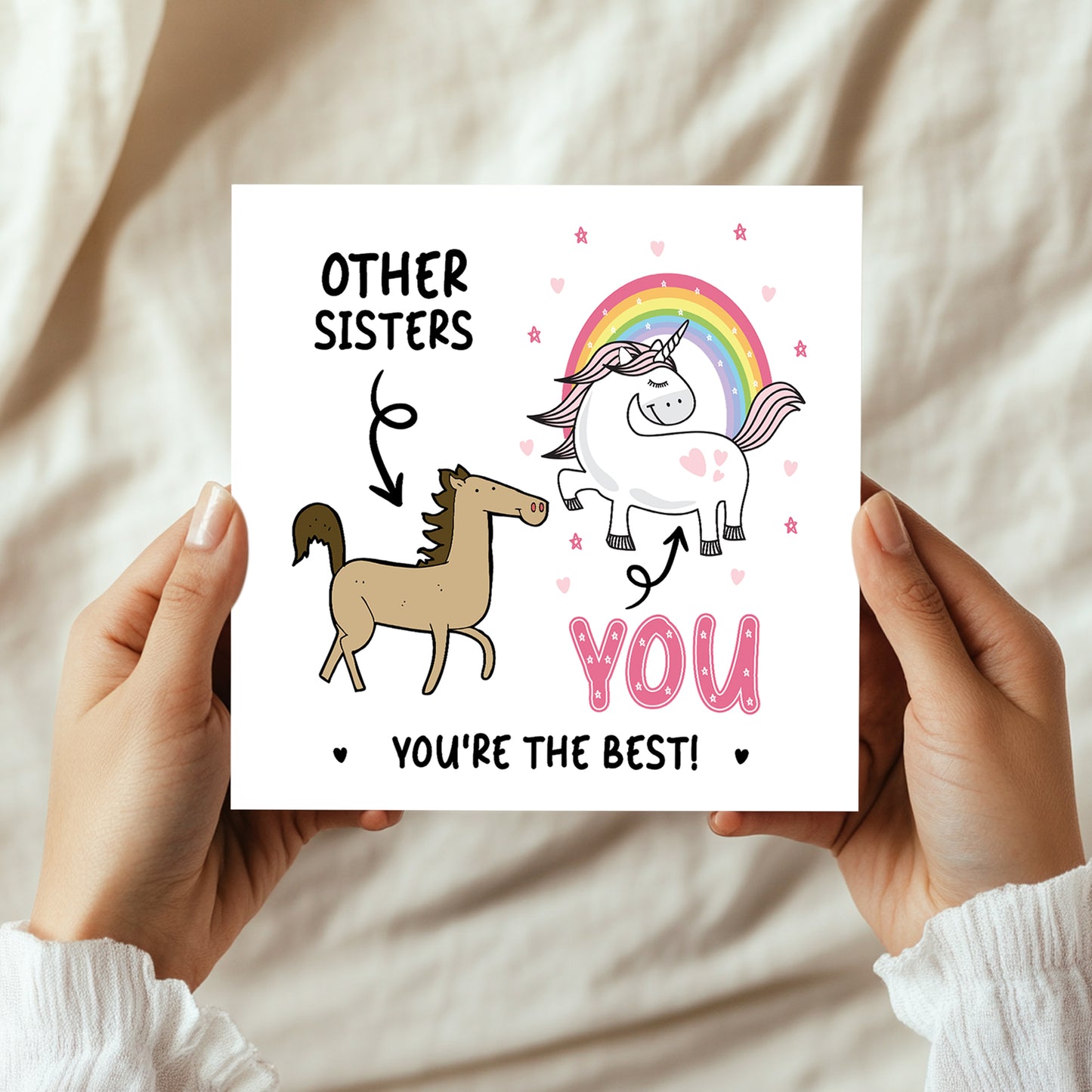 Funny Card For Sister Thank You Card For Sister Birthday Unicorn