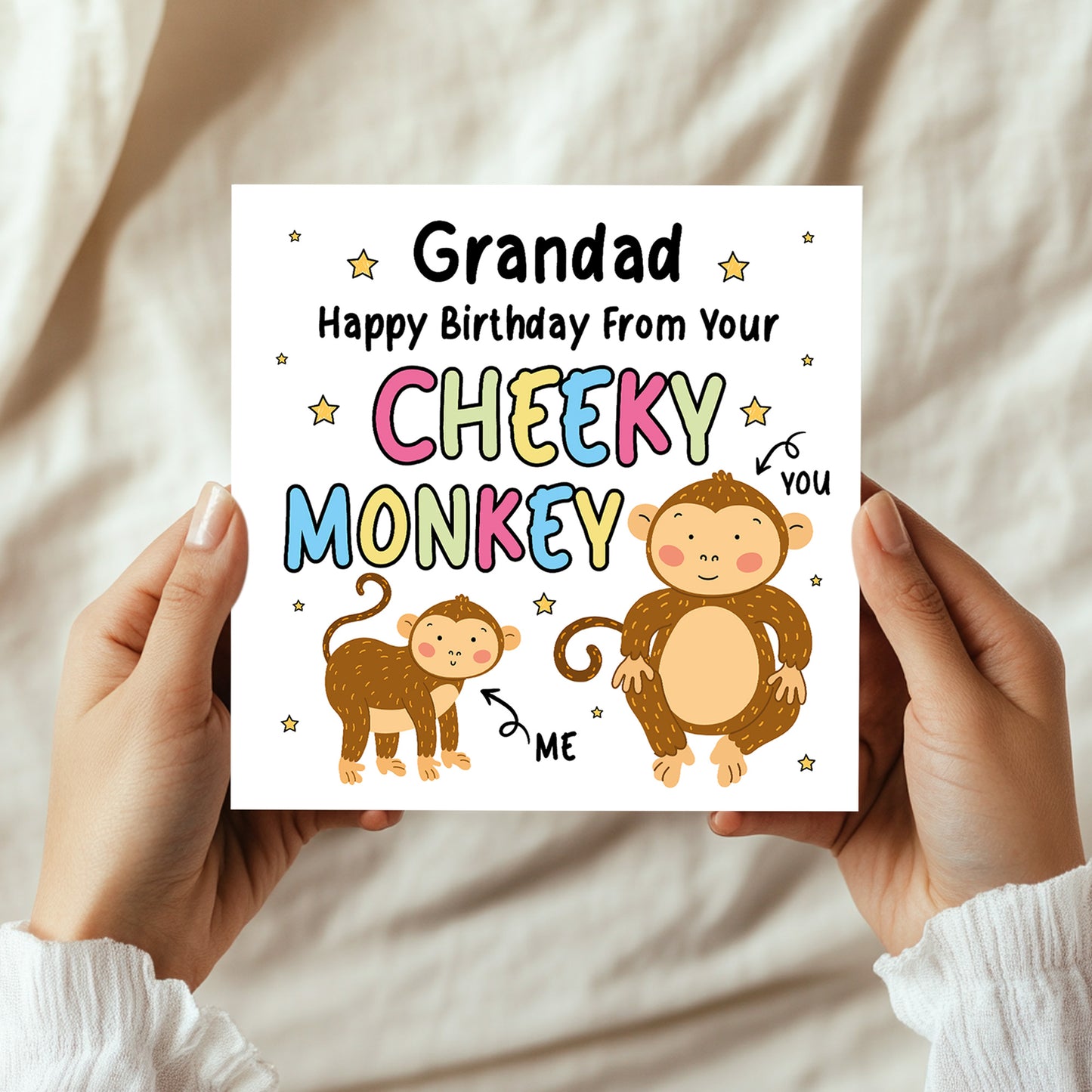 Birthday Card for Grandad From Your Cheeky Monkey Funny Card