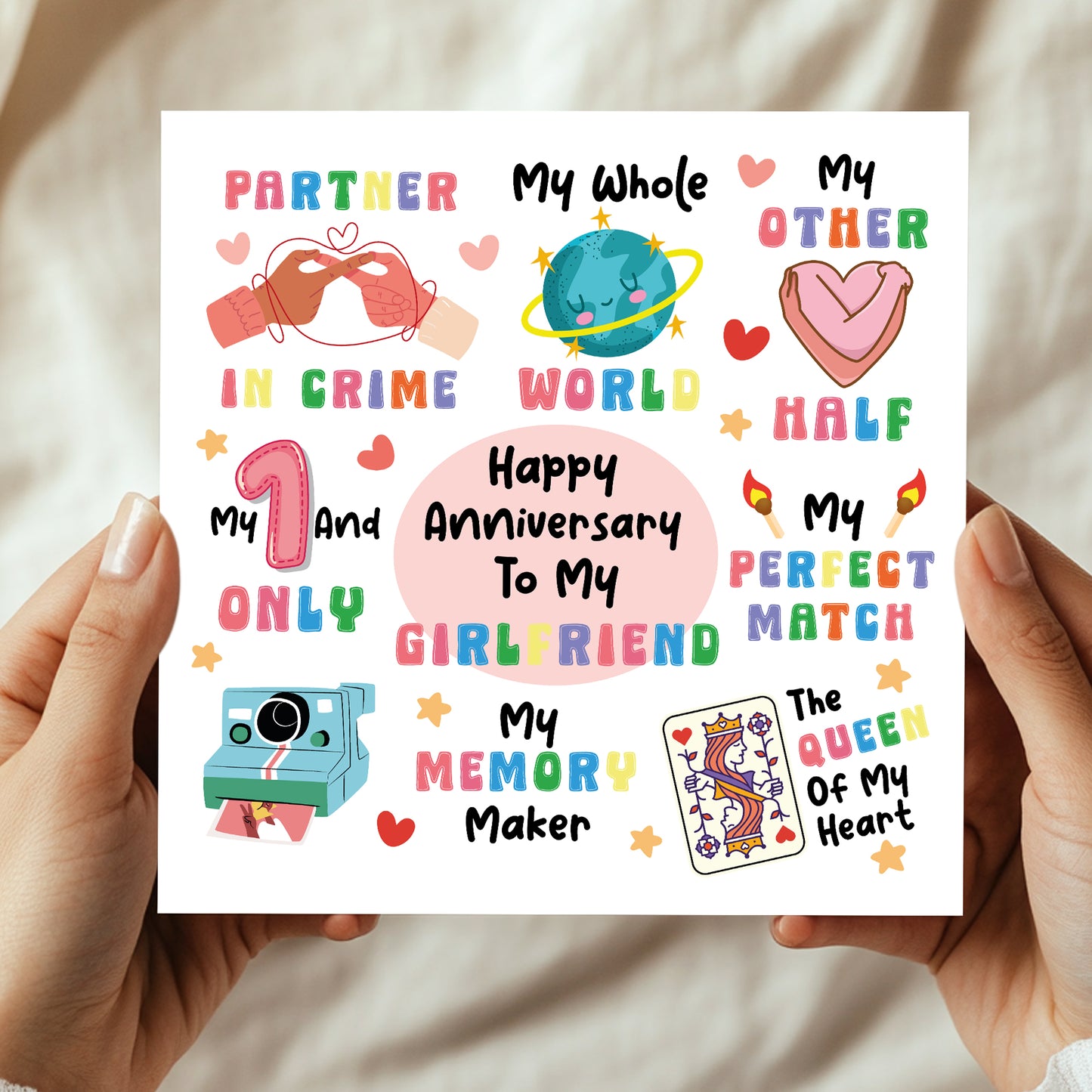 Happy Anniversary Card For Girlfriend Kraft Envelope