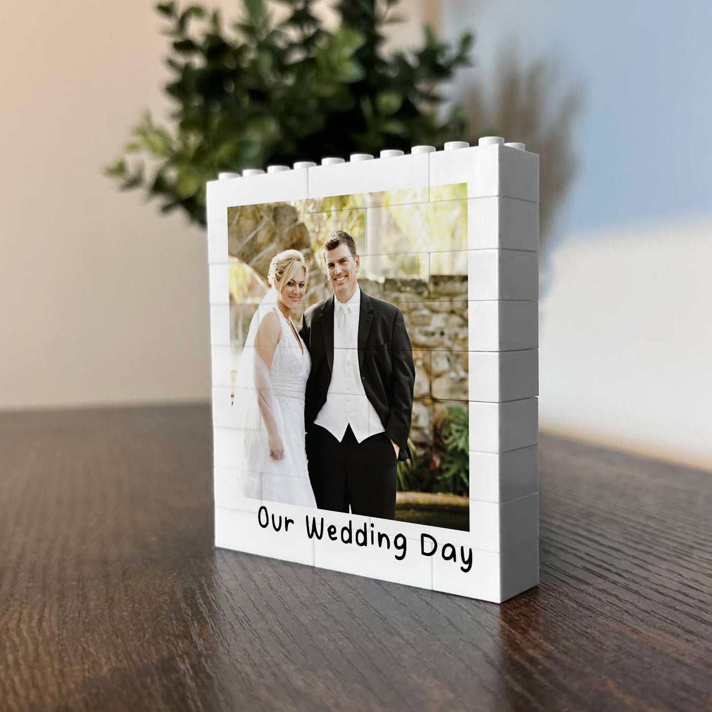 Personalised Our Wedding Day Gift Photo Building Block Mr & Mrs