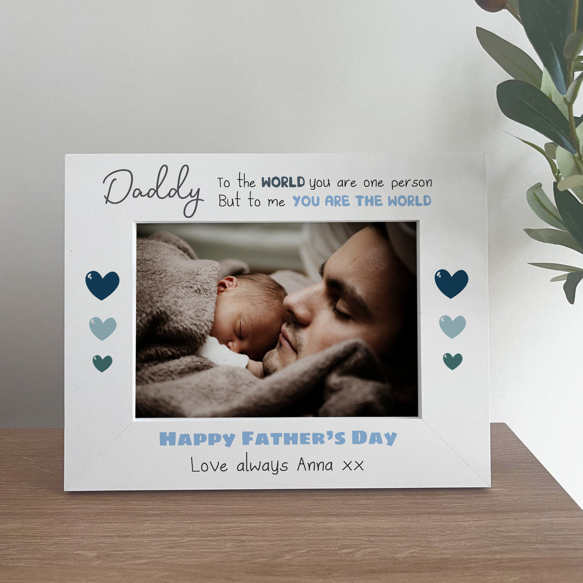 Cute Father's Day Gifts For Daddy Personalised 7x5 White Frame