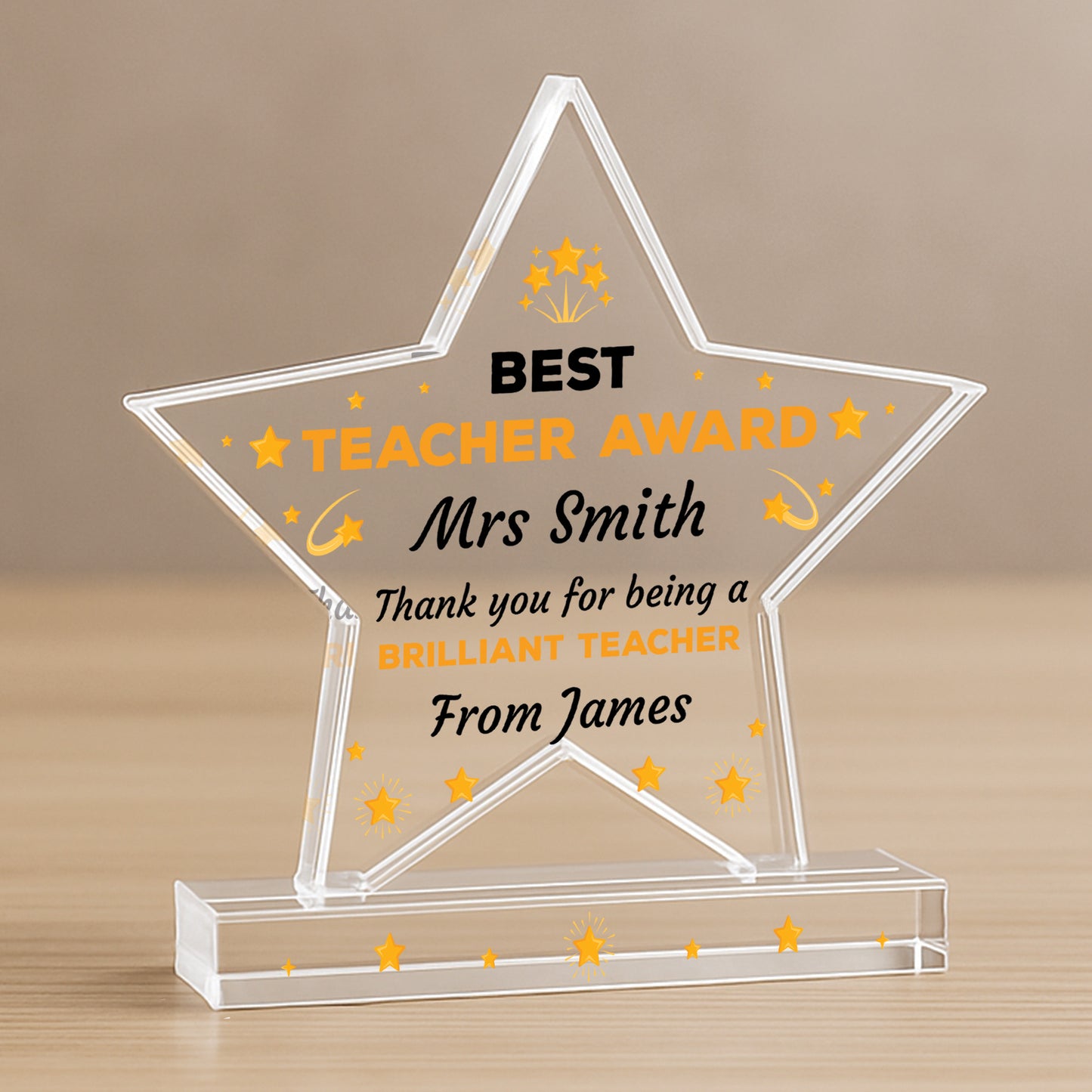 PERSONALISED Thank You Gift For Teacher BEST TEACHER AWARD