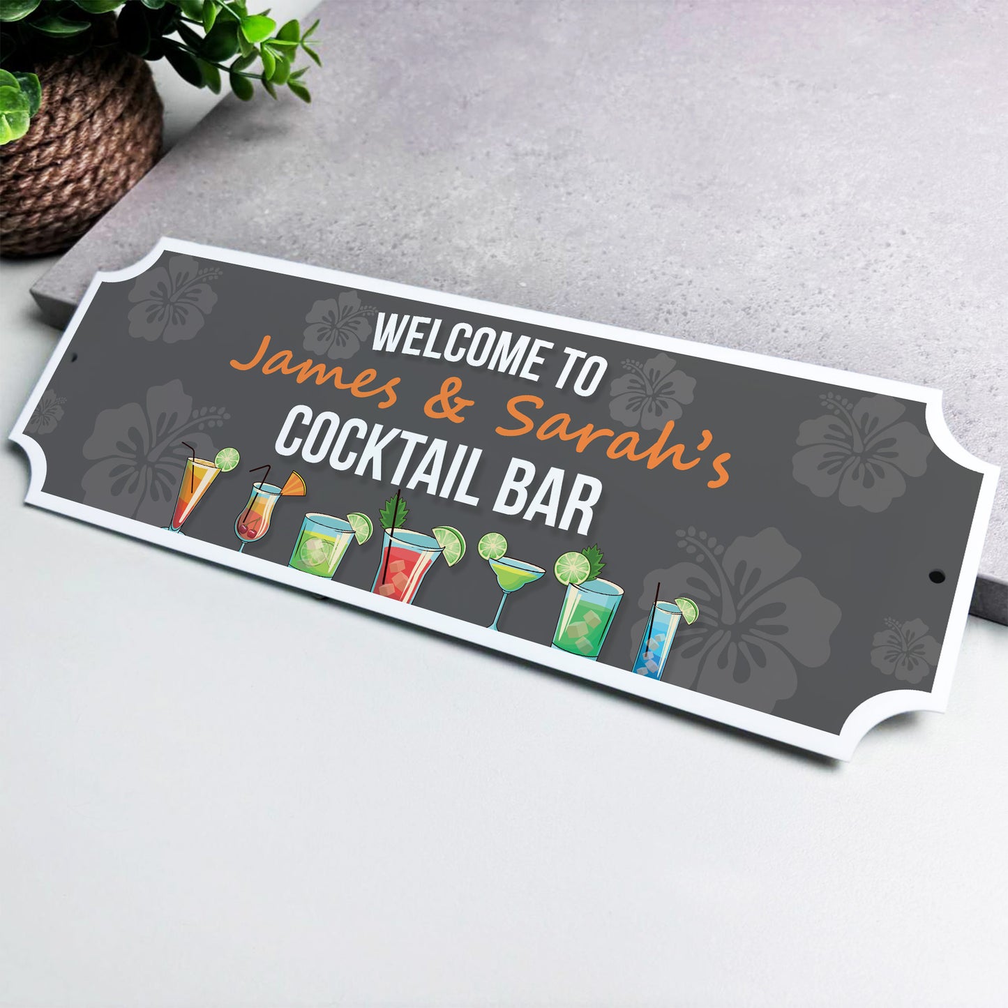 Personalised Cocktail Bar Sign Vintage Home Bar Indoor Outdoor