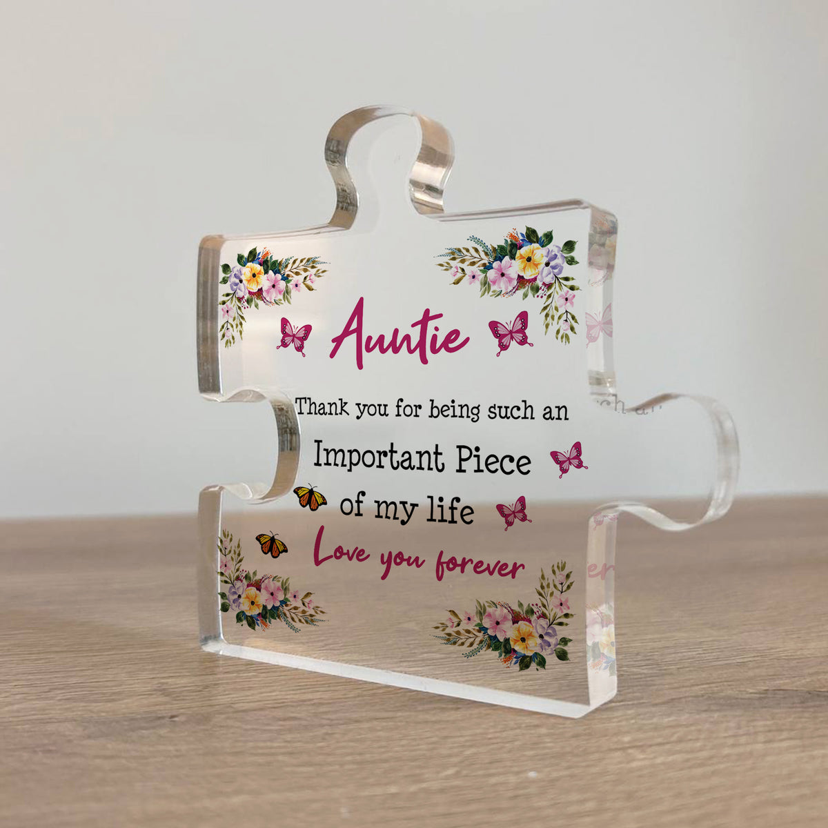 Love You AUNTIE Gift For Birthday Christmas Acrylic Plaque