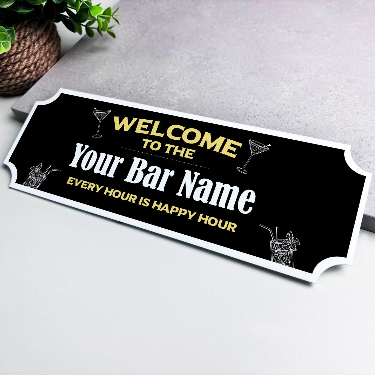 Personalised Bar Welcome Signs Home Bar Gift Accessories Outdoor