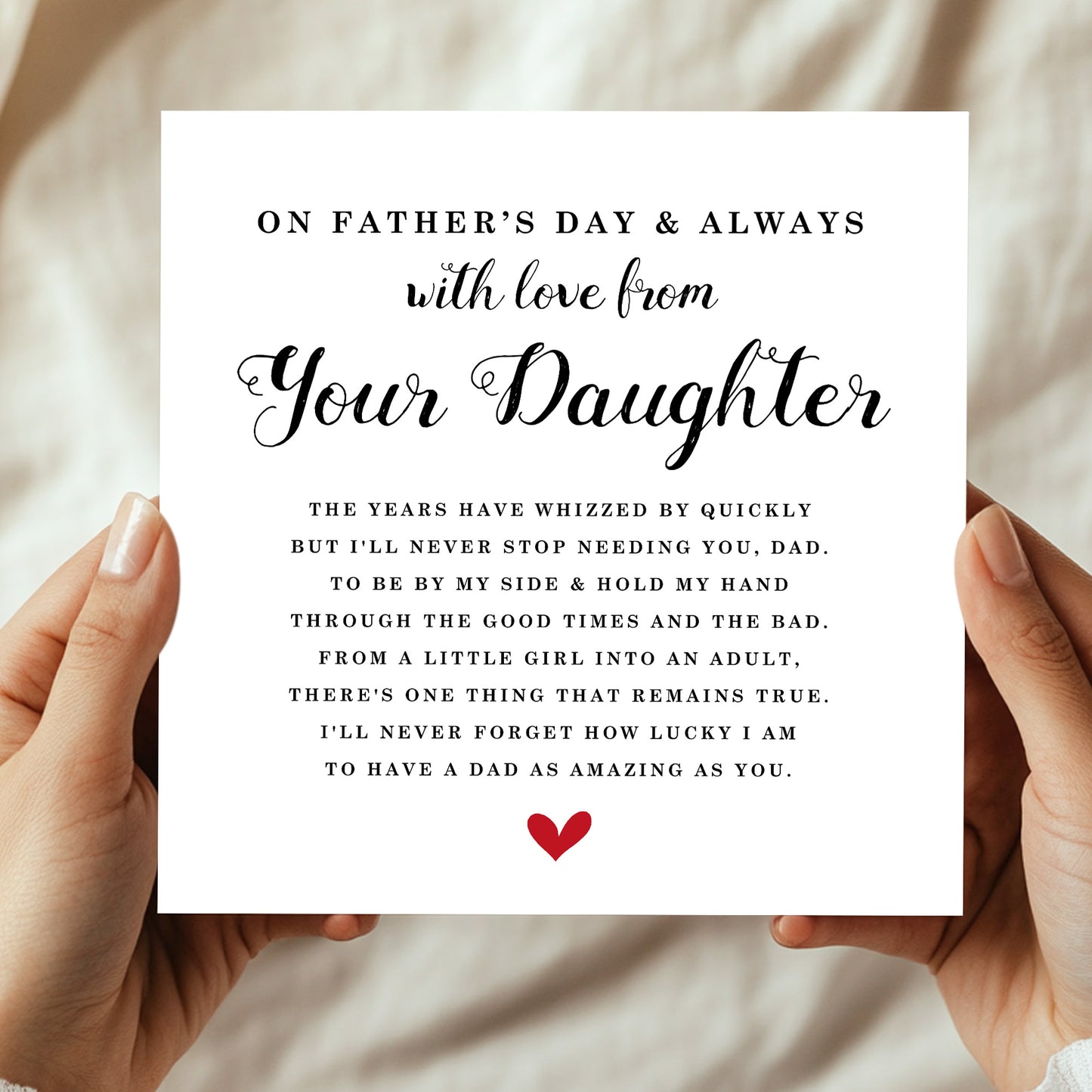 Fathers Day Card From Daughter Happy Fathers Day 145x145mm Card