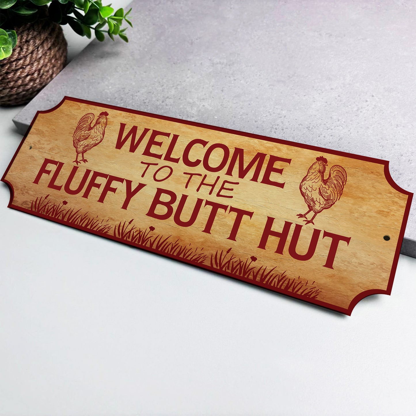 Funny Chicken Coop Welcome Sign Hen House Farm Outdoor Garden